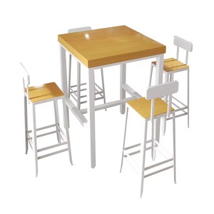 Juego de <span class=keywords><strong>Mesa</strong></span> y Sillas Cuadradas Pequeñas de Madera Sólida Americana para Cafetería y Tienda de Té con Leche, Personalizable - Product Image 6