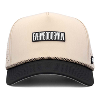 Casquette de golf imperméable à 5 panneaux, perforée au laser, respirante, réglable, avec patch en caoutchouc bicolore, 100 % polyester, unisexe, pour toutes les saisons