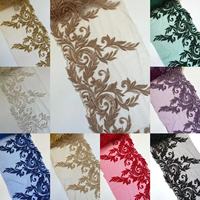 Applique en dentelle à motifs de feuilles en strass et perles de rocaille dorées à l'or rose exquises pour robe de mariée