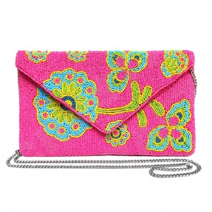 pink floral Custom Beaded Party Clutch Evening Bag Designer Ladies Shoulder Bags Luxury Purses and Handbags Parties - Product Image 1