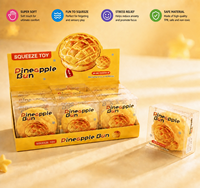 Jouet Squishy Simulation Pain Ananas, Jouet Anti-Stress Réaliste en Forme de Nourriture à Presser, en TPR Souple Non Toxique pour Enfants de 5 à 7 Ans