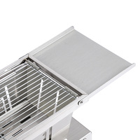 Barbecue portable pliable au charbon de bois pour le camping en plein air, barbecue pliable en acier inoxydable, barbecue au charbon de bois