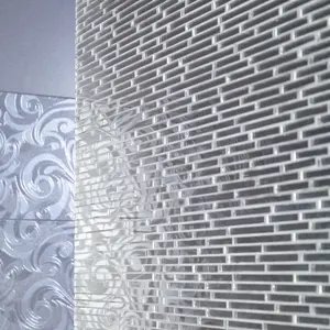 Sunwings gương kính Gạch Mosaic | Cổ Phiếu trong chúng tôi | Bạc tuyến tính lồng vào nhau phản ánh mosaics tường và sàn gạch