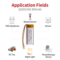 Batterie lithium-ion en gros 3.7V 7.4V rechargeable LiPo 100mAh 200mAh 300mAh 500mAh 501540 pour GPS