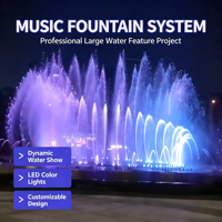 Solutions de fontaines d'eau dansantes à grande échelle, effet de pulvérisation puissant, design moderne, construction en acier inoxydable pour fontaine domestique