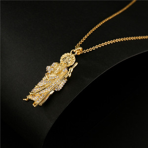 Duyizhao Ladies Jude San Judas Tadeo et Azrael Collier pendentif <span class=keywords><strong>en</strong></span> diamant Micro Zirconia plaqué or Hip <span class=keywords><strong>Hop</strong></span> Cooper Fine Jewelry - Product Image 5