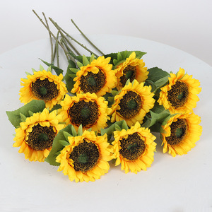 <b>Artificial</b> Sunflower Single <b>Stem</b> Silk Flower High Simulation Decorative Ornament For Home Office Wedding Photography Props - Product Image 1