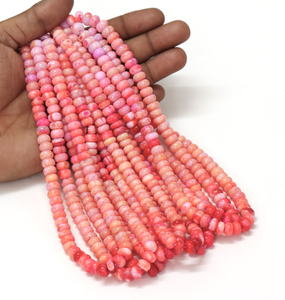 Hermosas cuentas de ópalo rosa bio, forma redonda lisa, 15 pulgadas, 5 a 8 mm, cuentas de piedras preciosas para la fabricación de joyería y manualidades. - Product Image 6
