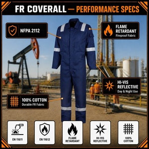 CE Certificate Welding Fire Retardant Anti Static Fireproof Safety Marine <strong>Boiler</strong> <strong>Suit</strong> - Product Image 2