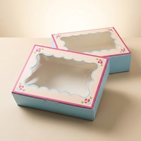 Boîte à donuts personnalisée biodégradable 4/6 donuts, emballage en carton blanc carré avec fenêtre
