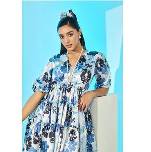 Robe courte imprimée à volants pour femme, mignonne, tendance, pour l'été, les fêtes et les occasions décontractées - Product Image 2