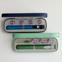 Stylo applicateur doseur réutilisable Zl 60UI V2, corps en verre et métal, capuchon en bambou épais, personnalisation OEM disponible