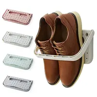 Slipper Storage Rack Bathroom Organizer Wall-mounted Shoe Rack Household  Punch Free Foldable Combined Shoes Holder Space Saving