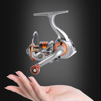 Mini moulinet de pêche spinning à jeu nul pour la pêche sur glace, en hiver, en surfcasting et en radeau - Conception pour droitier, en nylon et plastique