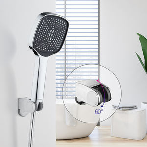 <span class=keywords><strong>Alcachofa</strong></span> de ducha cromada y negra, cabezal de ducha de alta presión de material ABS, función única - Product Image 2