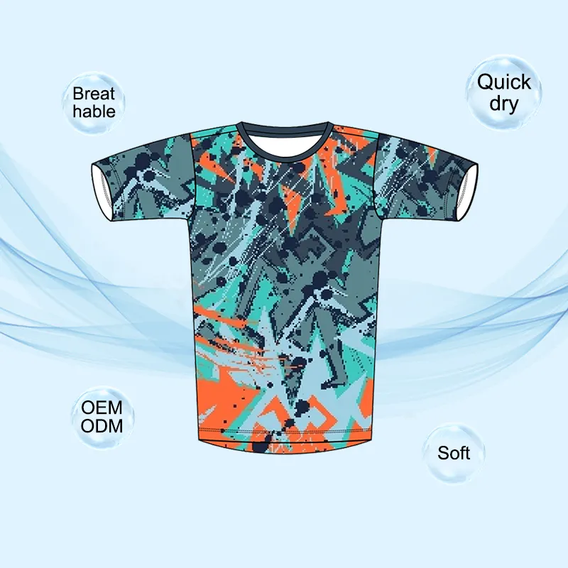 Custom Sublimation Clothing 100% Polyester T-Shirt OEM Design Full All Over Print Running Sport Blank Tshirt Quick Dry T Shirt