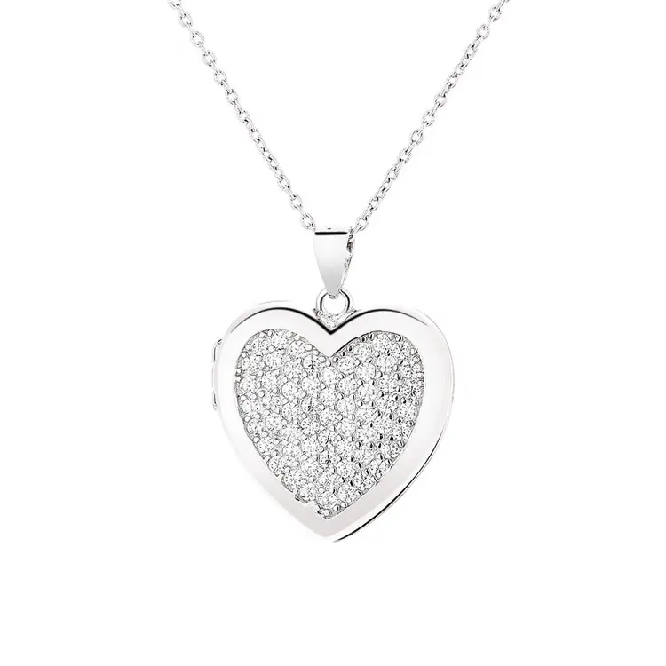 Yaeno medalhão em forma de coração, prata 925, pingente, caixa de foto, colar, presente do dia dos namorados