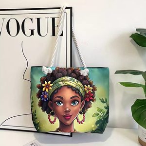 Bolsa de Mano de Lona para Mujer al por Mayor, con Diseño de Dibujos Animados, Bolsa de Compras, Bolsas de Regalo, Bolsa de Supermercado Portátil con Logotipo Bordado - Product Image 5