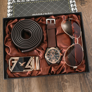Men's Business Wallet & Belt Gift Set PU Leather Handmade for Father's Day Christmas & Chinese New Year