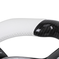 Volant en cuir blanc personnalisé avec LED en carbone pour BMW M3 M5 F30 F10 F15 F01 F20 F22 F25 F31 F32 F40