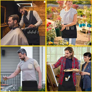 Delantales Publicitarios de Media Cintura para Camarero con Logo Personalizado y Tiras Extralargas para Trabajo en Restaurante - Product Image 4