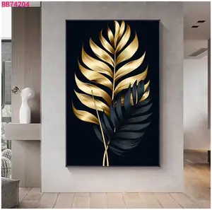 O ouro sai com arte da parede do fundo azul e preto estilo nórdico minimalista arte pintura design impressão em tela cartaz para decoração