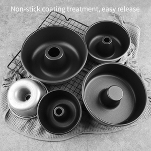 마카롱 케이크 빵 베이킹 팬 금형 진한 베이지 중공 도넛 푸딩 금형 주방 용품 금속 도넛 금형 - Product Image 2