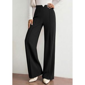 FOXA Palazzo Pants Women High Waisted Wide Leg Crepe Anti Wrinkle Pleated Dressy Work Casual <b>Trousers</b> - Product Image 2