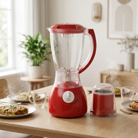Blender électrique 350W 2 en 1 avec pot en plastique de 1,5L, 4 vitesses, mixeur, blender pour aliments