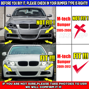 ลิ้นกันชนหน้ารถยนต์ E90 1 ชิ้น สำหรับ BMW E90 335i 328i 2009-2012 LCI พร้อมดิฟฟิวเซอร์กันชนแบบ M Tech - Product Image 2