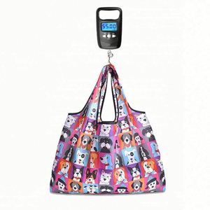 Sac de rangement pliable personnalisé en toile de dessin animé, écologique, réutilisable, imperméable, sac de courses pliable dans une poche - Product Image 3