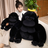 Peluche réaliste de gorille noir en coton PP super doux, jouet anti-stress, cadeau d'anniversaire pour enfants, vente en gros