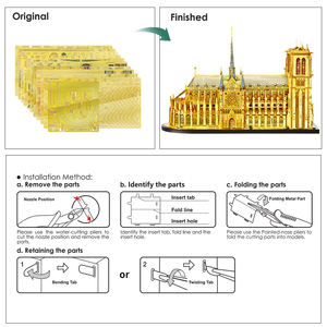 <span class=keywords><strong>Piececool</strong></span> Modèle en métal DIY Offre Spéciale <span class=keywords><strong>3D</strong></span> Casse-tête créatif Cadeau <span class=keywords><strong>Puzzle</strong></span> <span class=keywords><strong>3D</strong></span> Église Notre Dame Casse-tête en métal doré <span class=keywords><strong>3D</strong></span> pour adultes - Product Image 4