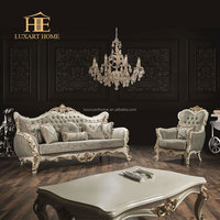 Ensemble de canapés de salon modulaires de luxe de style antique confortable, meubles turcs classiques royaux en bois