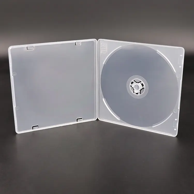 Plastic Packing Storage Blank VCD Box Super-Clear Cover Long DVD Movies Slim Protective CD Case