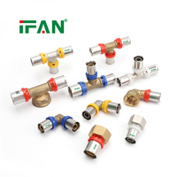 Matériaux de plomberie IFAN, formes et dimensions complètes, accessoires pour tuyaux PEX de 16 à 32 mm, raccords à sertir en laiton pour tuyaux PEX-AI-PEX