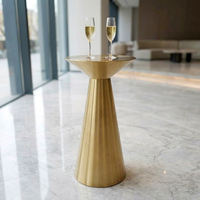SAMKAI Socle cylindrique en acier inoxydable pour présentoirs d'événements, plateforme de présentation, mobilier d'hôtel moderne, salon