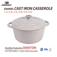Casserole en fonte émaillée colorée en gros, ustensiles de cuisine, casseroles