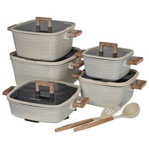<span class=keywords><strong>Set</strong></span> di <span class=keywords><strong>pentole</strong></span> classiche quadrate da 15 pezzi, antiaderenti, in <span class=keywords><strong>alluminio</strong></span>, con pentola per zuppa. - Product Image 1