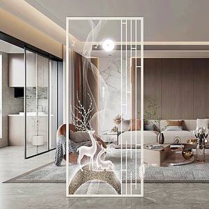 Puerta corredera de cristal de arte de acero inoxidable para interiores personalizada con diseño minimalista <span class=keywords><strong>chino</strong></span> hecho en China para aplicaciones de baño - Product Image 3