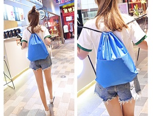 Custom Logo <b>Drawstring</b> Backpack Fashion Diy Printed Gym Bag Durable Nylon Polyester Outdoor Sports Bag for Promotional Gifts - Product Image 4