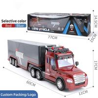 Camion Conteneur RC 2,4 GHz 4 Canaux, Jouet Télécommandé pour Enfants, Camion Benne RC avec Son et Lumière