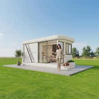 Maison capsule spatiale moderne en panneaux sandwich d'acier modulaires, entièrement meublée, préfabriquée, mobile, pour complexe hôtelier, glamping, parc, centre commercial