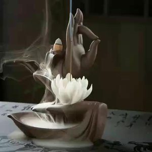 Porte-<span class=keywords><strong>encens</strong></span> <span class=keywords><strong>cascade</strong></span> <span class=keywords><strong>Bouddha</strong></span> Zen en céramique marron pour yoga, brûleur créatif d'<span class=keywords><strong>encens</strong></span> transparent, rafraîchisseur d'air, décoration intérieure, cadeau - Product Image 5