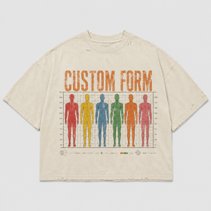 Distressed Graphic <b>T</b>-<b>shirt</b> Heavyweight Cotton Boxy Fit <b>Cream</b> Streetwear Tee Custom Washed Short Sleeve Casual Men <b>T</b> <b>Shirt</b> - Product Image 1
