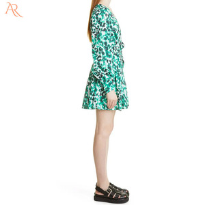 Minivestido de algodón orgánico de manga larga <span class=keywords><strong>con</strong></span> estampado Floral, ropa para mujer, Tie-Dye - Product Image 3