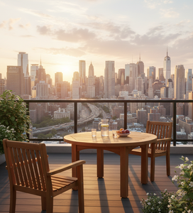 Table basse en teck massif de qualité supérieure, conçue pour les espaces extérieurs luxueux, option de table à manger pliable offrant durabilité et style intemporel - Product Image 6