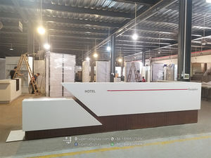 <span class=keywords><strong>Pas</strong></span> <span class=keywords><strong>cher</strong></span> Moderne En Bois Conception de Comptoir de Réception D'hôtel Réception - Product Image 2