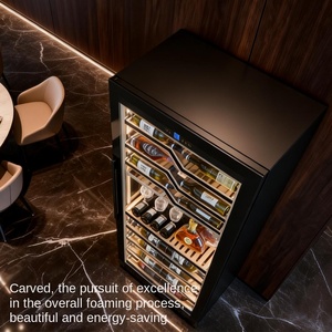 Cave à vin ultra-fine intégrée à double zone de contrôle de température et d'humidité, refroidie par air, 350L, bar à glace, capacité super-élevée constante - Product Image 5