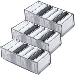 New Rectangle Nylon Foldable Clothing <b>Storage</b> Organizer <b>for</b> <b>Drawer</b> Underwear Bra Socks with Divider - Product Image 1